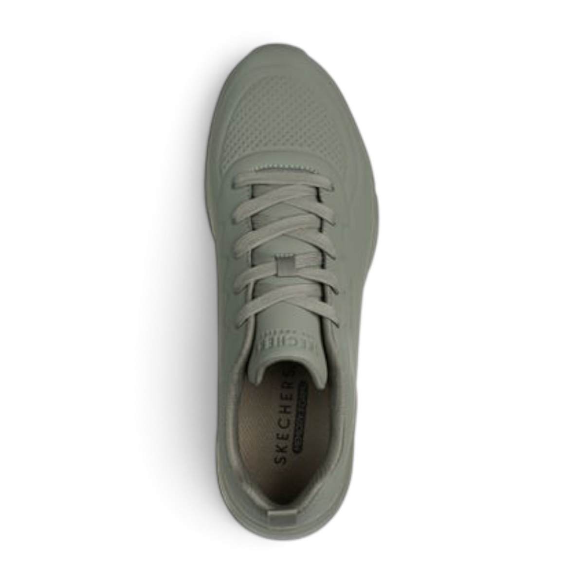 FRG UNO LITE LIGHTER ONE sage green deboss durabuck lace-up fashion sneaker with memory foam insole, top view