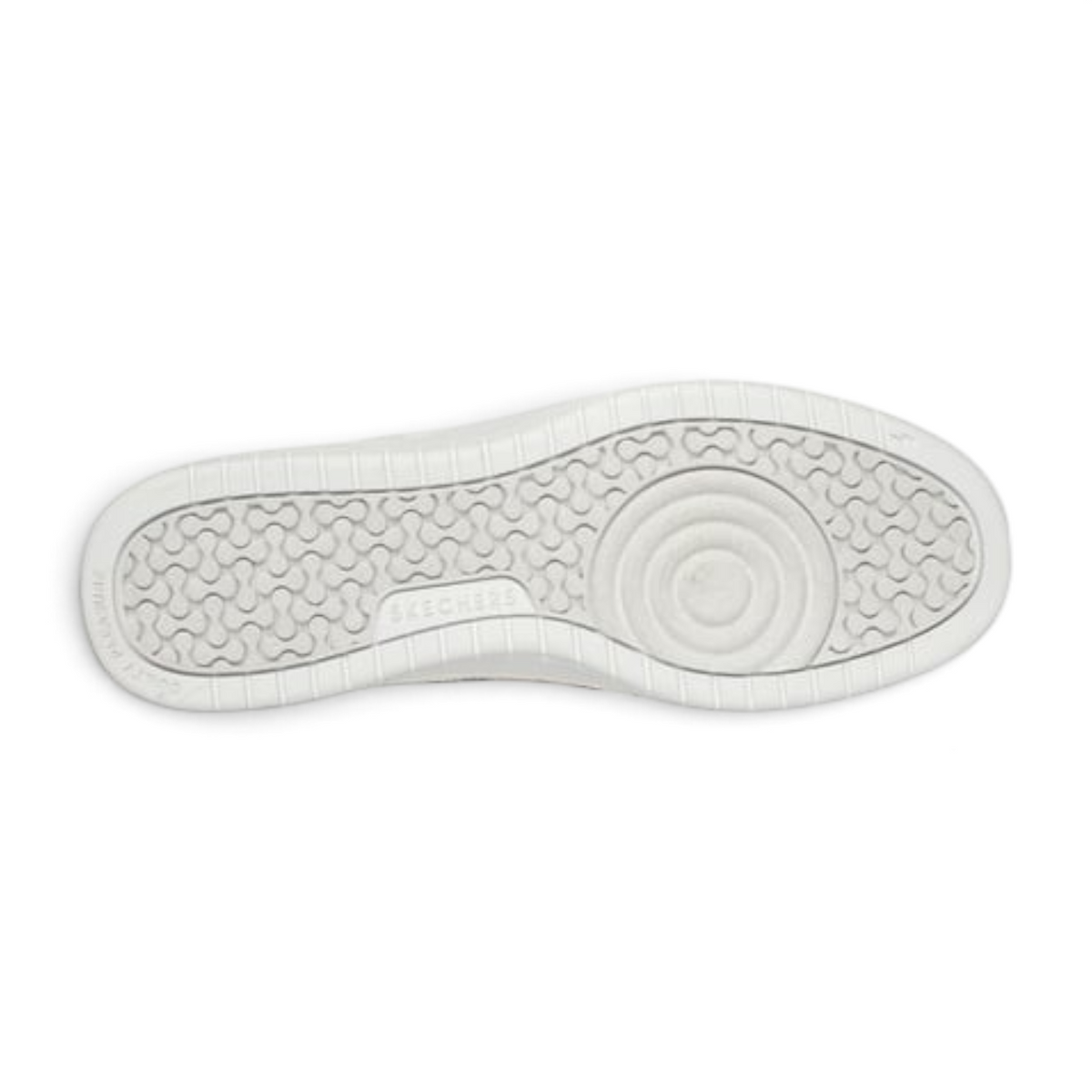 FRG white sneaker rubber outsole with textured grip pattern and Skechers branding