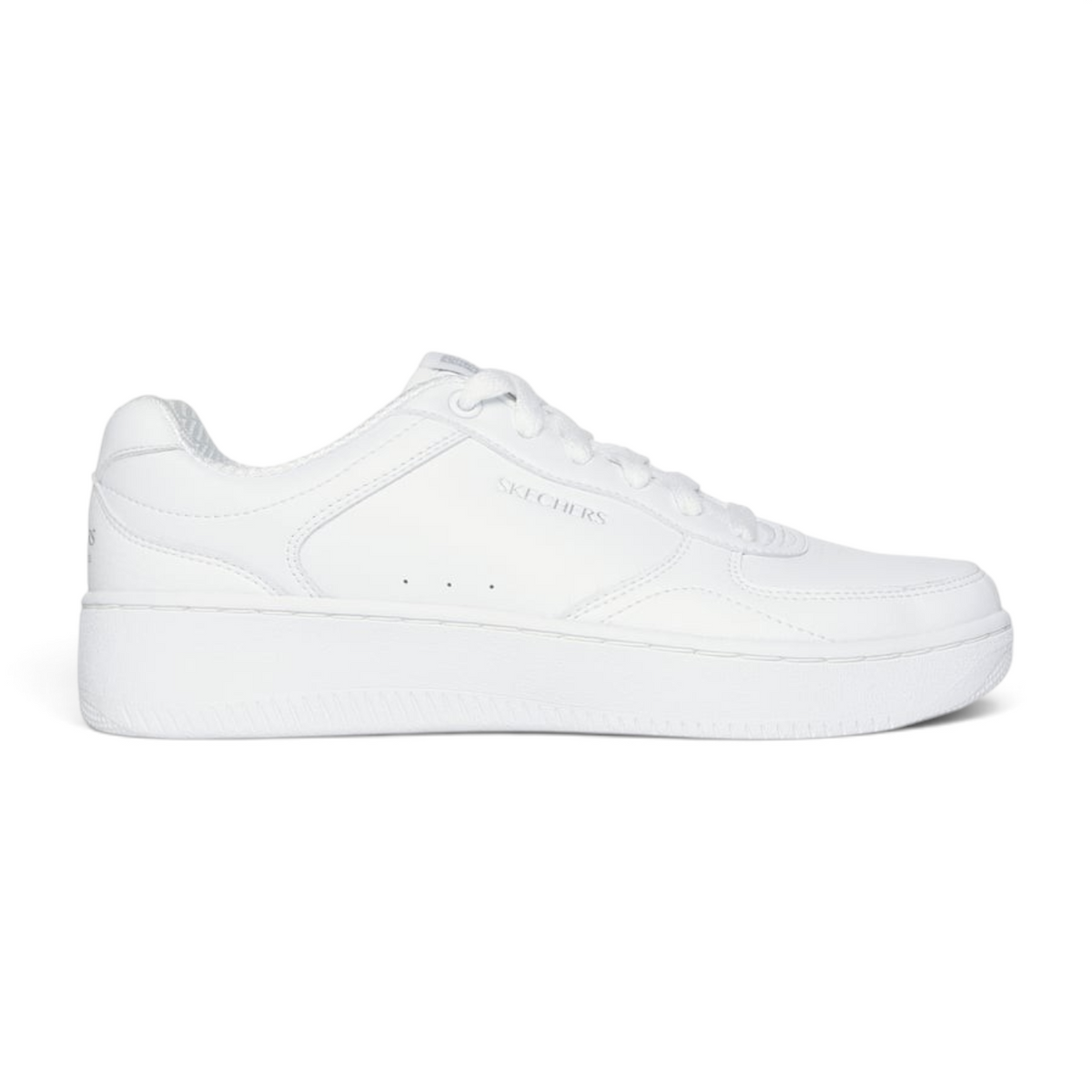 FRG Skechers Sport Court 2.0 white lace-up sneakers with duraleather upper and cushioned memory foam insole