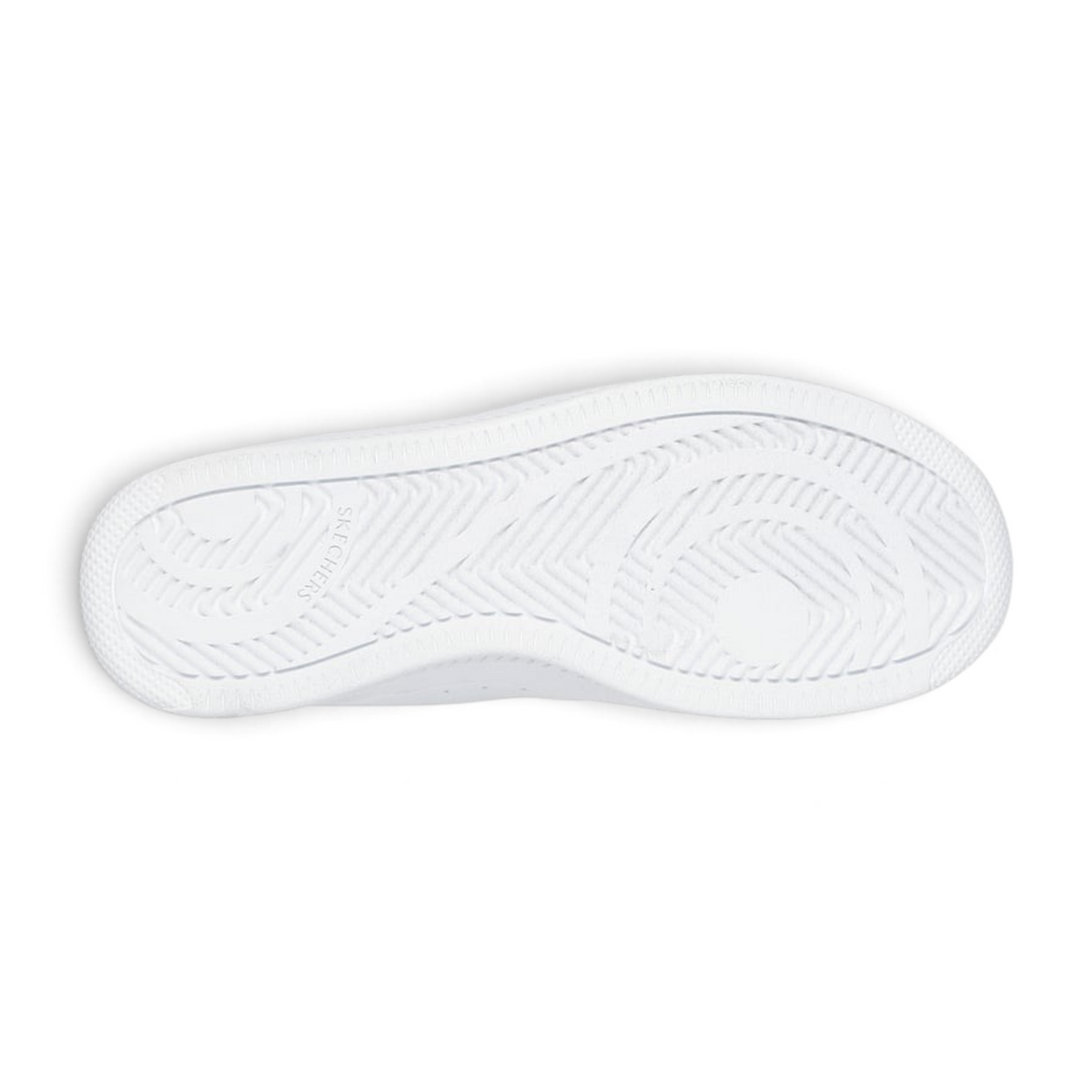 FRG Skechers Sport Court 2.0 white sneaker showing the textured rubber outsole pattern for traction.