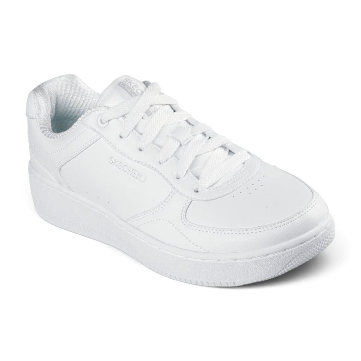FRG Skechers Sport Court 2.0 white lace-up sneakers with duraleather upper and cushioned memory foam insole