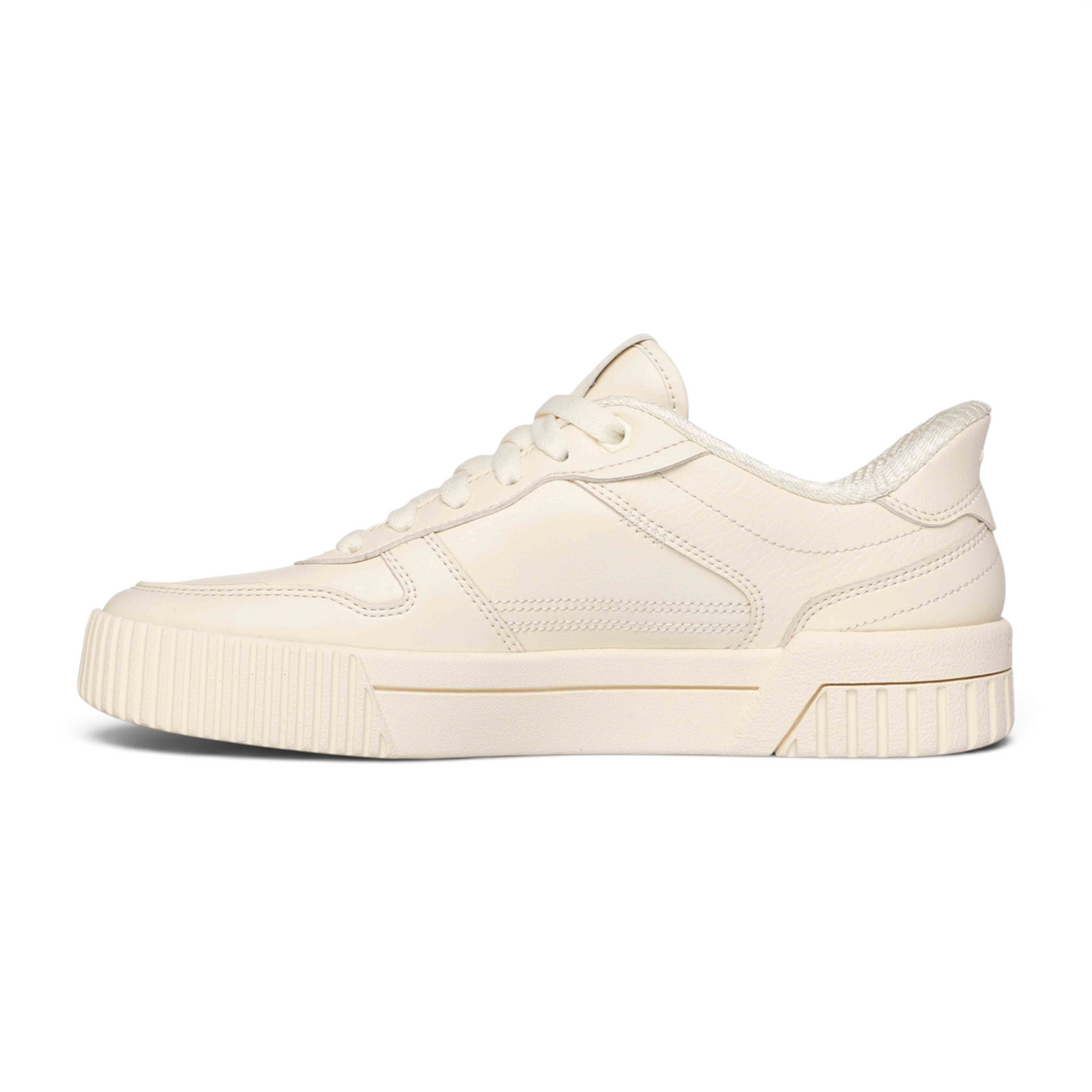 FRG JADE SOFT HUES low-top sneaker in off-white leather with a textured rubber platform sole and lace-up closure.