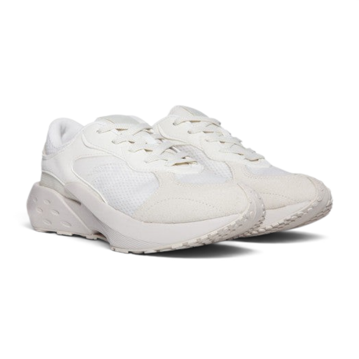 FRG ANTA Heritage casual sneakers in grey and beige featuring breathable mesh, cow suede, and a cushioned midsole.