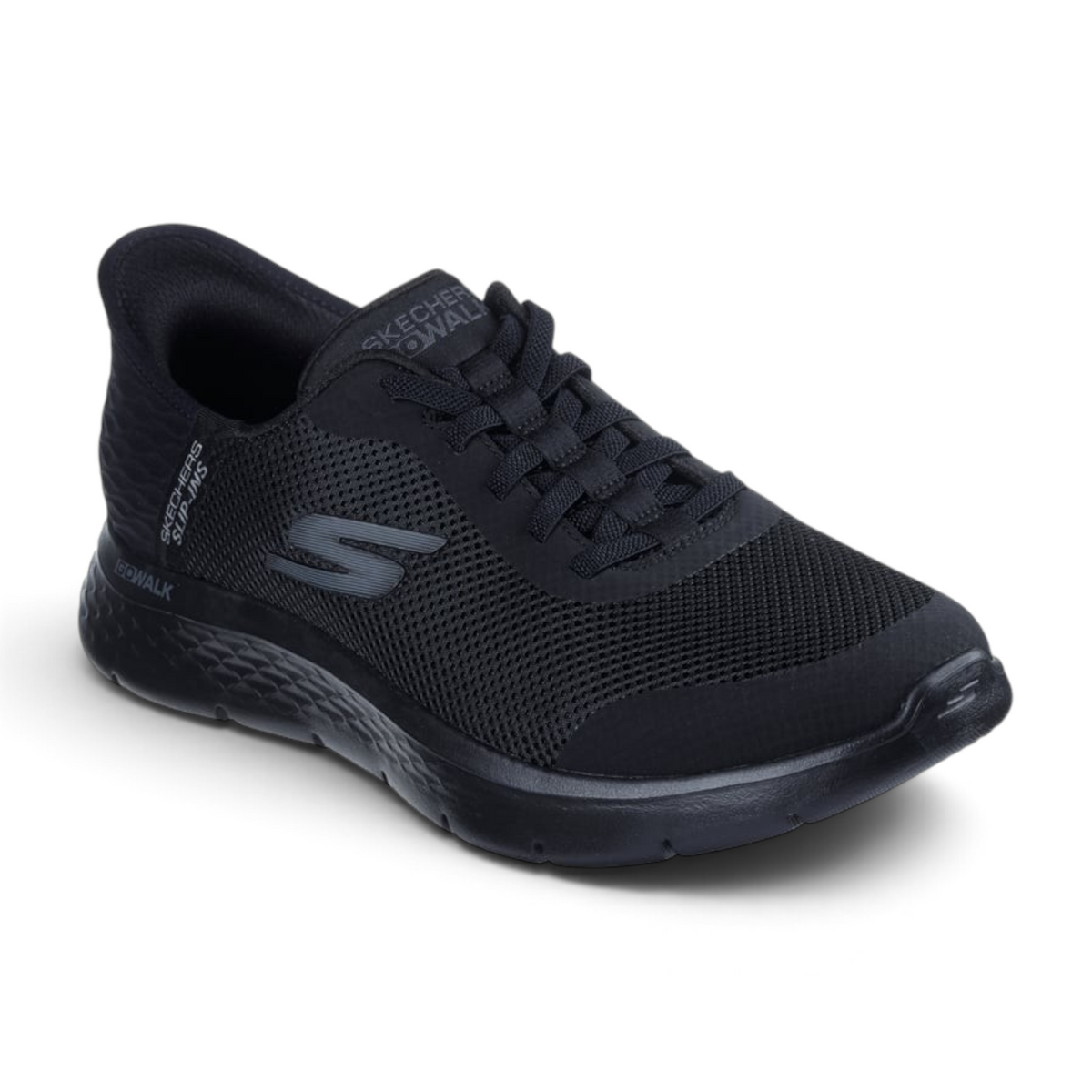 FRG Skechers GO WALK Flex Hands Up black slip-in sneakers with mesh upper and cushioned midsole
