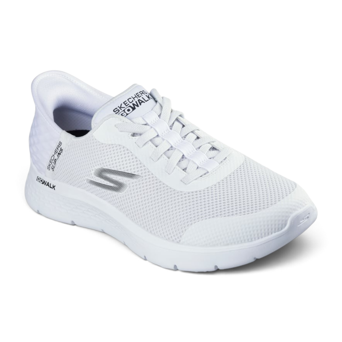 FRG Skechers GO WALK Flex Hands Up white slip-in sneakers with mesh upper and cushioned ULTRA GO midsole