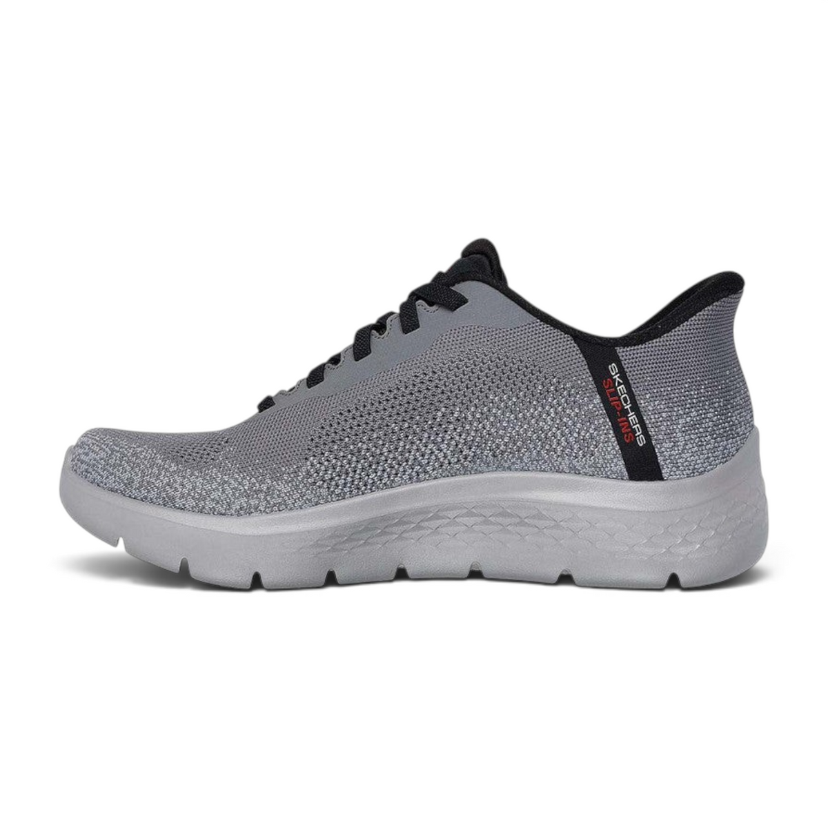 FRG Skechers GO WALK Flex Palomo charcoal grey slip-on sneaker with breathable knit upper and cushioned midsole