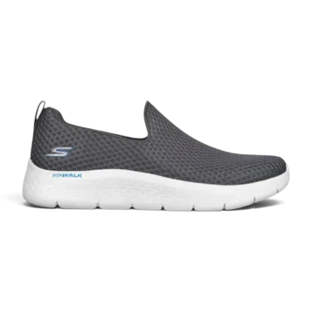 FRG GO WALK FLEX charcoal grey slip-on walking shoe with breathable mesh upper and white cushioned sole
