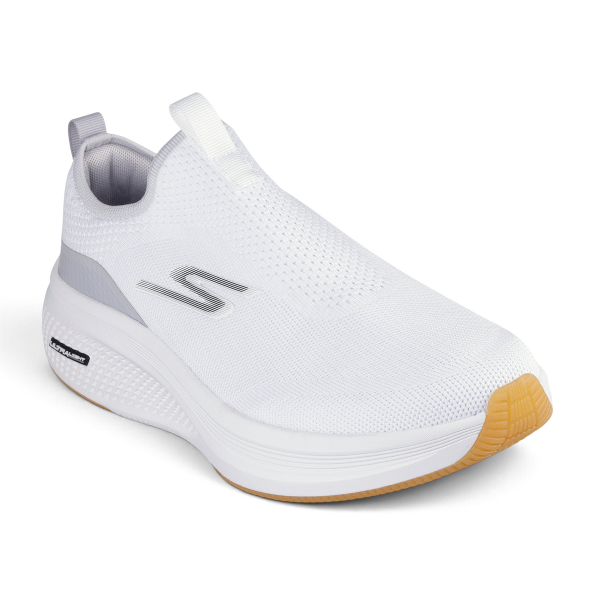 FRG GO RUN ELEVATE 2.0 UPRAISE 2.0 white slip-on running shoe with a breathable mesh upper and gum rubber outsole