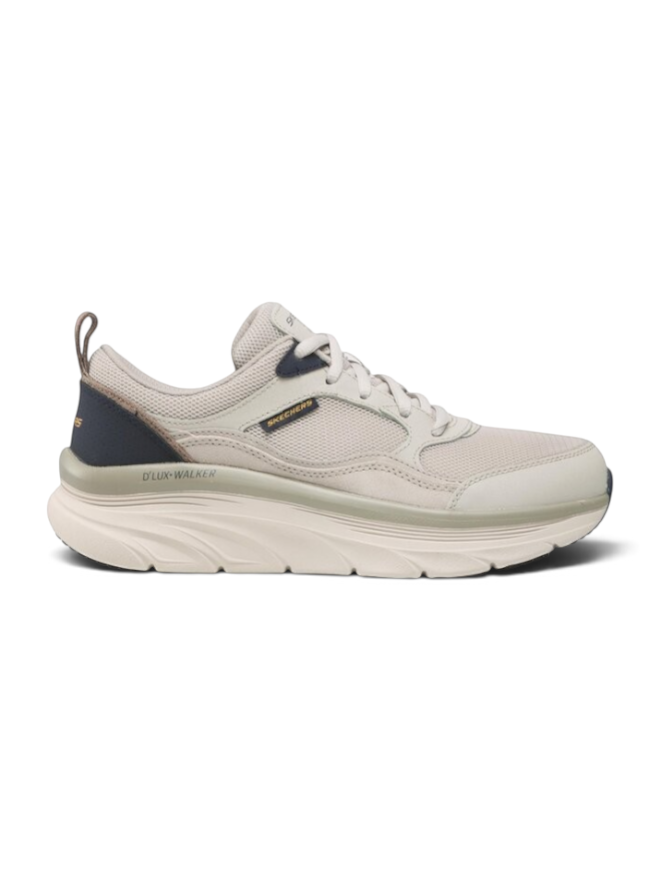 FRG Skechers Relaxed Fit D'Lux Walker New Moment beige walking sneakers with mesh upper and thick cushioned sole
