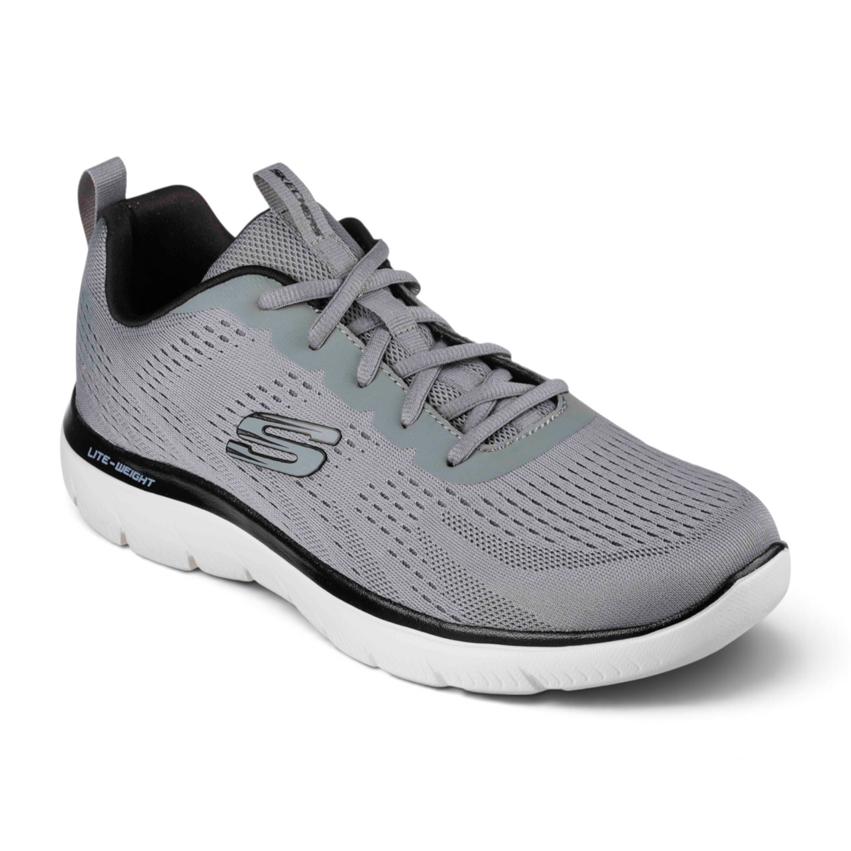 FRG SUMMITS lightweight grey mesh athletic sneakers with black accents and white cushioned soles