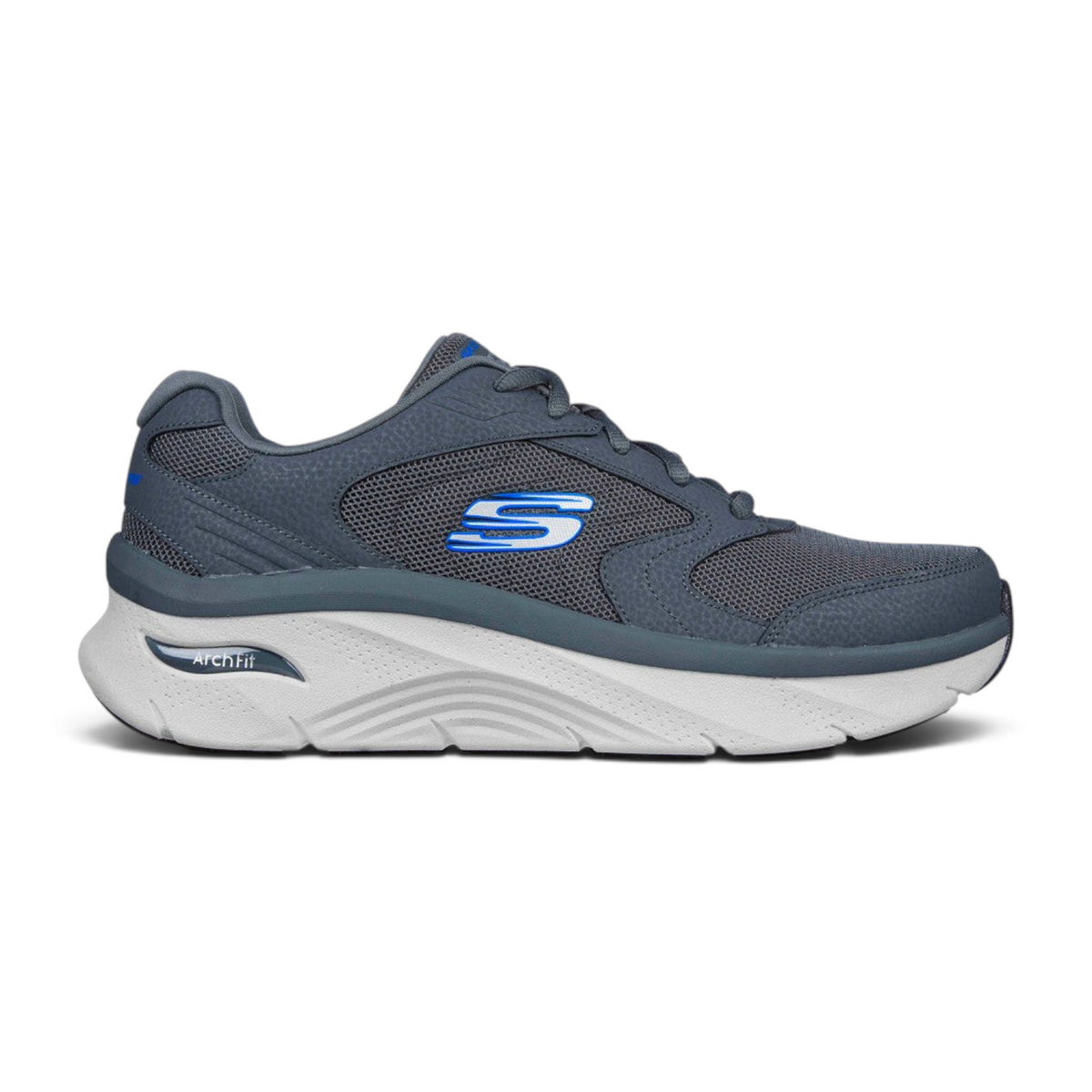FRG ARCH FIT DLUX charcoal grey athletic sneaker with breathable mesh upper and supportive white cushioned sole