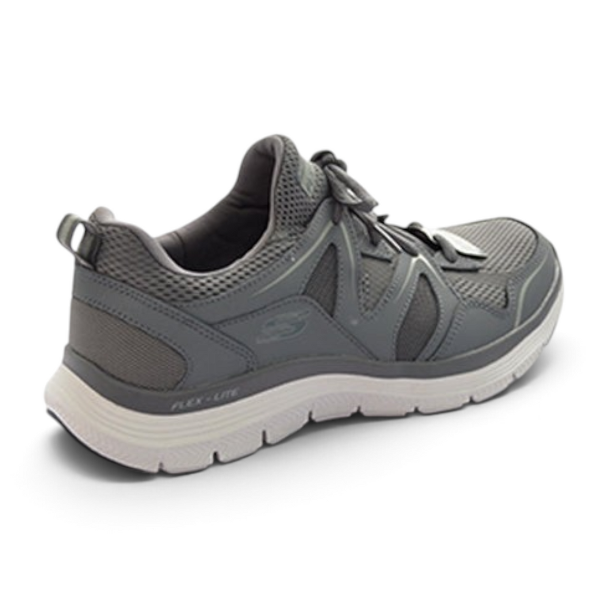 FRG Skechers Flex Advantage 4.0 charcoal lace-up athletic sneaker with breathable mesh and cushioned sole