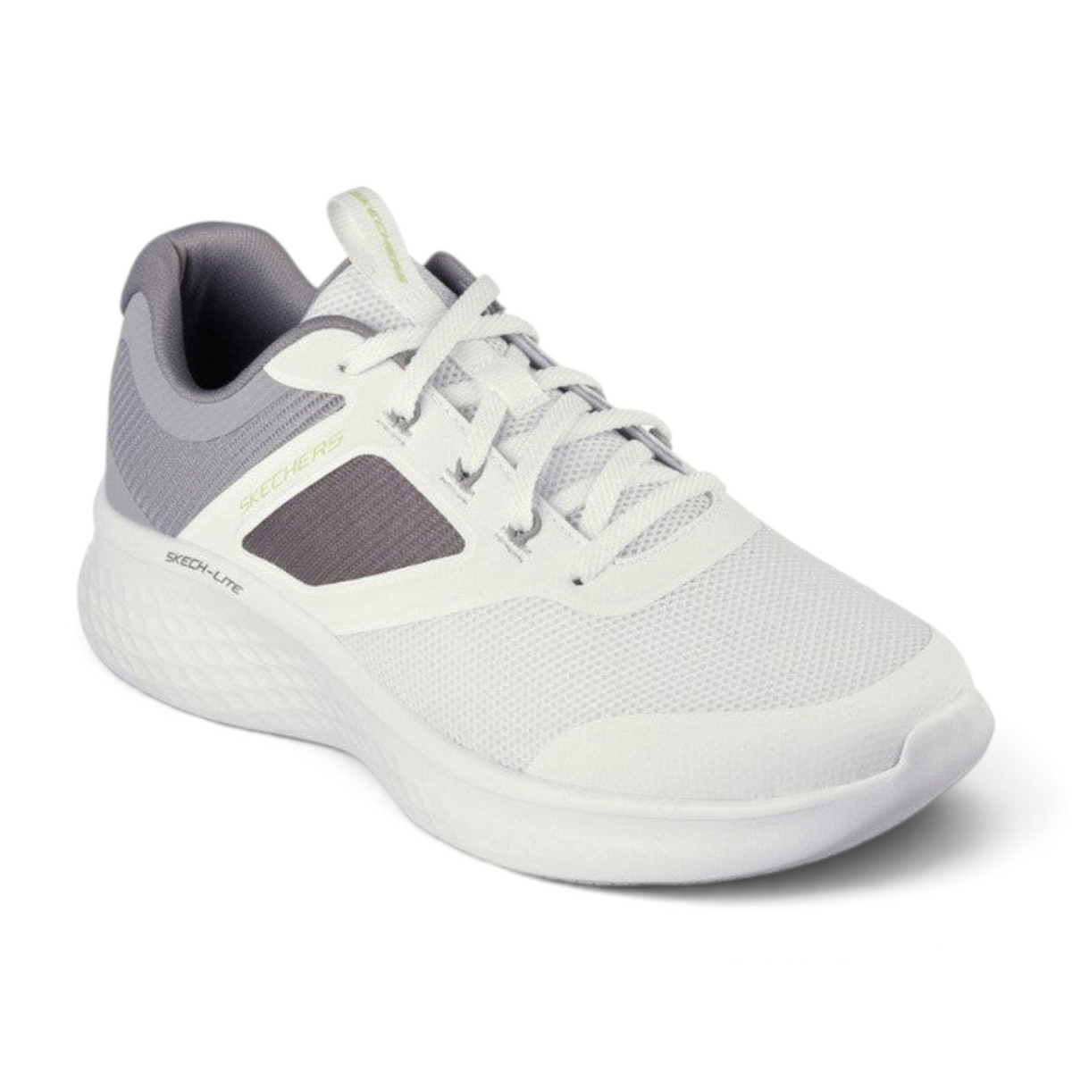 FRG Skechers Skech-Lite Pro sporty lace-up sneaker in white and gray with breathable mesh and cushioned sole