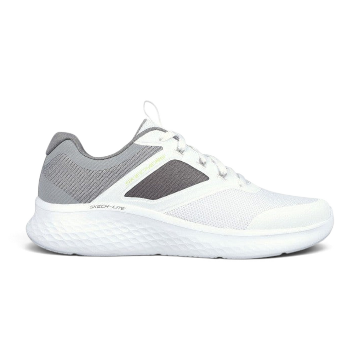 FRG Skechers Skech-Lite Pro white and gray lace-up sneakers with breathable mesh upper and cushioned sole