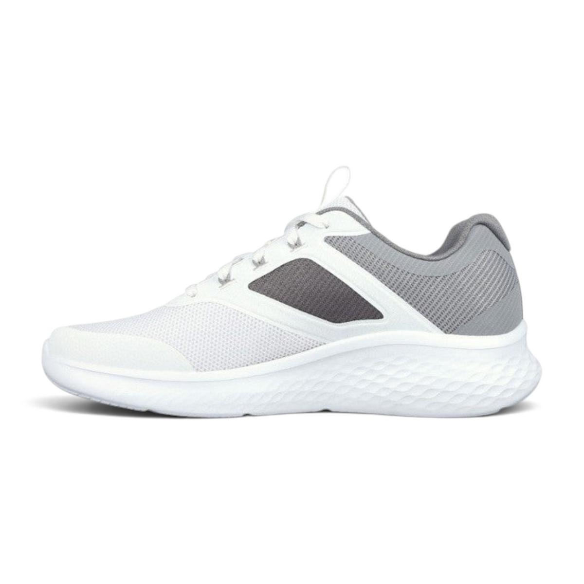 FRG Skechers Skech-Lite Pro white and gray lace-up sporty sneakers with breathable mesh and cushioned sole