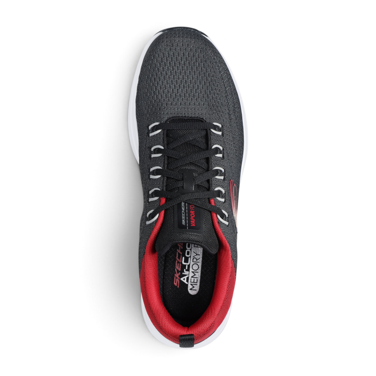 FRG VAPOR LITE VARIEN athletic sneaker in black mesh with red interior lining and white cushioned sole