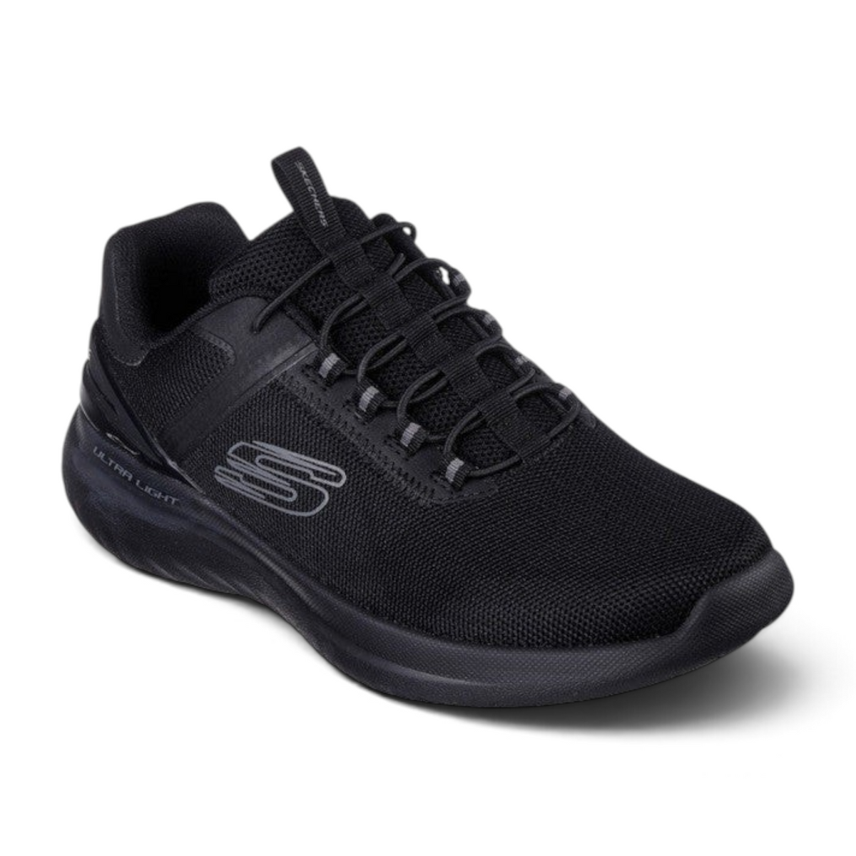 FRG Skechers Bounder 2.0 Anako black vegan slip-on athletic sneaker with lightweight mesh and flexible sole