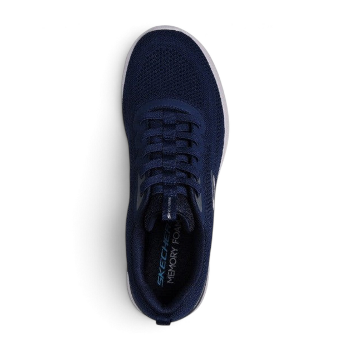 FRG Skechers Skech-Air Dynamight navy knit slip-in sneaker with memory foam cushioned insole, top-down view