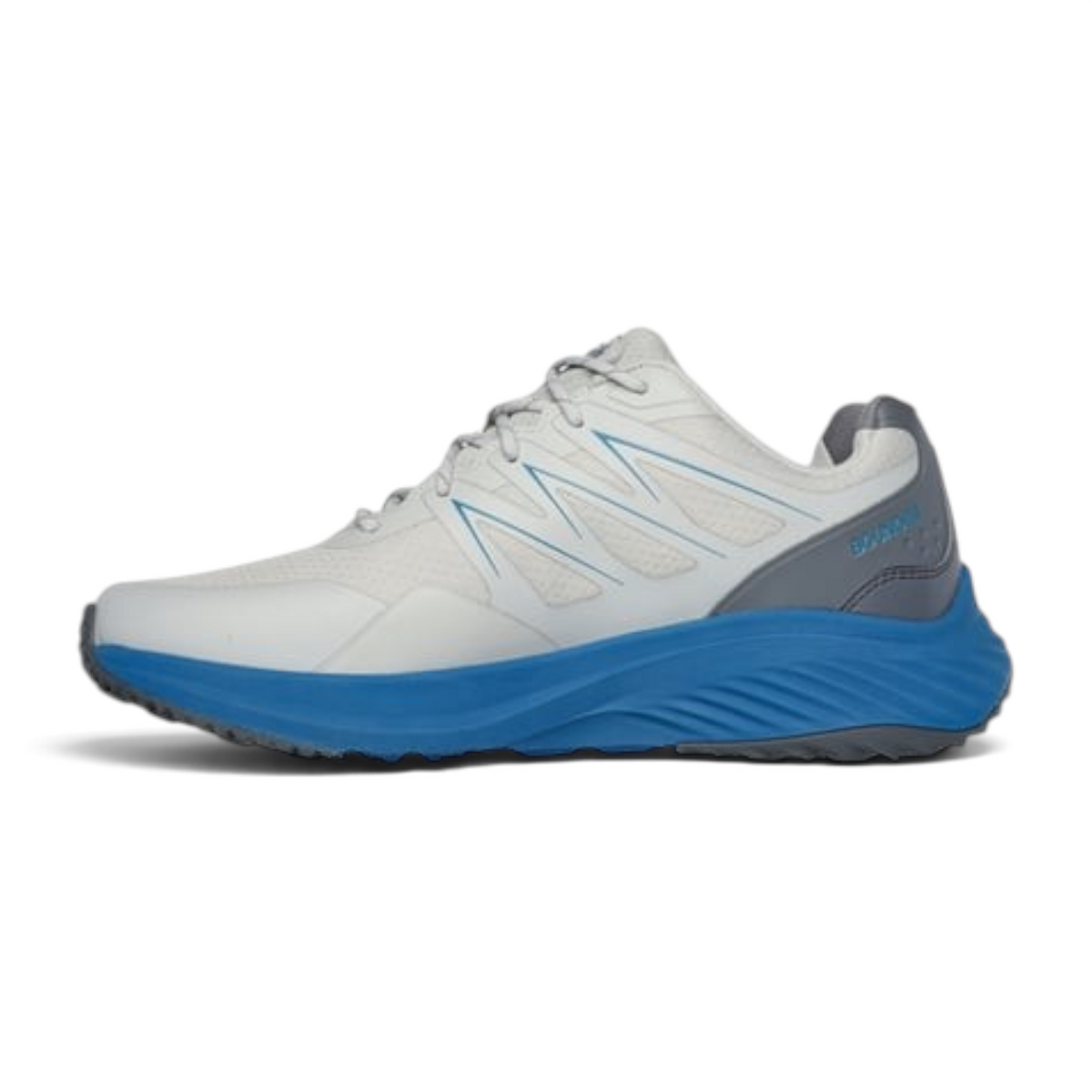 FRG BOUNDER RSE ZONER athletic sneaker in white and grey with blue midsole and side detailing