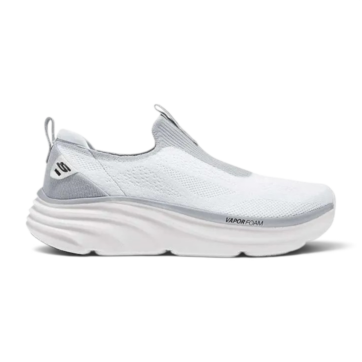 FRG Skechers D'Lux Vapor Hevell white and black slip-on sneaker with breathable mesh and Vapor Foam cushioning.