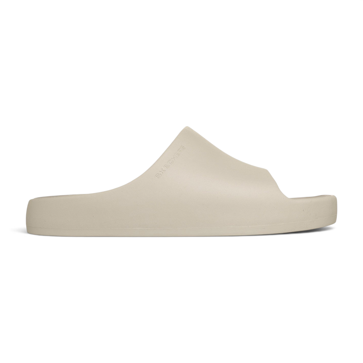 FRG Skechers Foamies Precision Elite natural beige sculpted vegan slide with a single-band upper and contoured sole