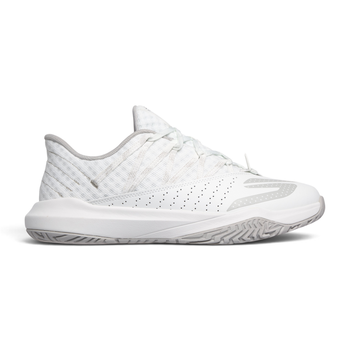 FRG Skechers Viper Court Rally performance shoe in white with mesh and perforated leather upper and durable outsole.