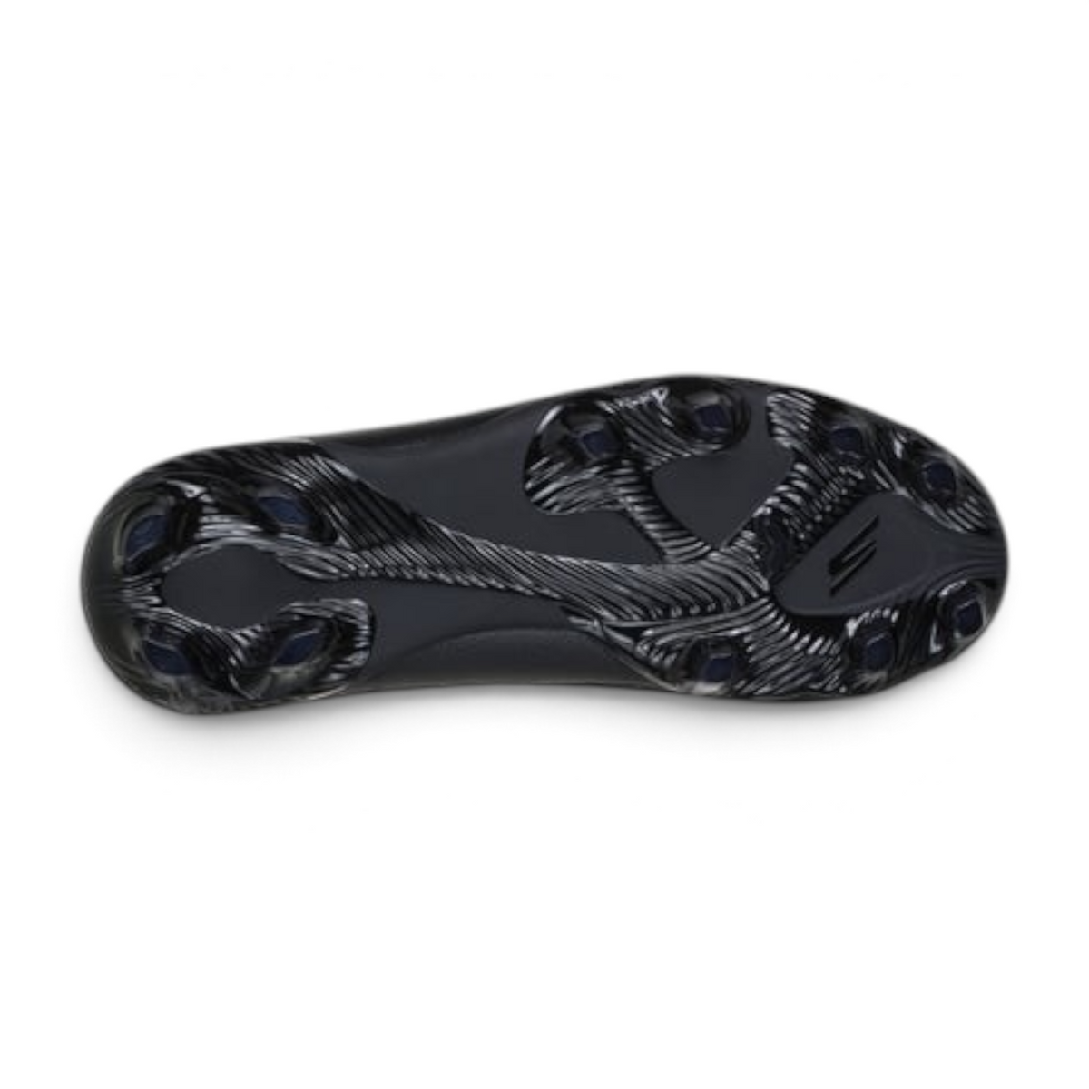 FRG Skechers SKX_2 Jr youth football boot sole in black with orange accents and multi-ground stud configuration
