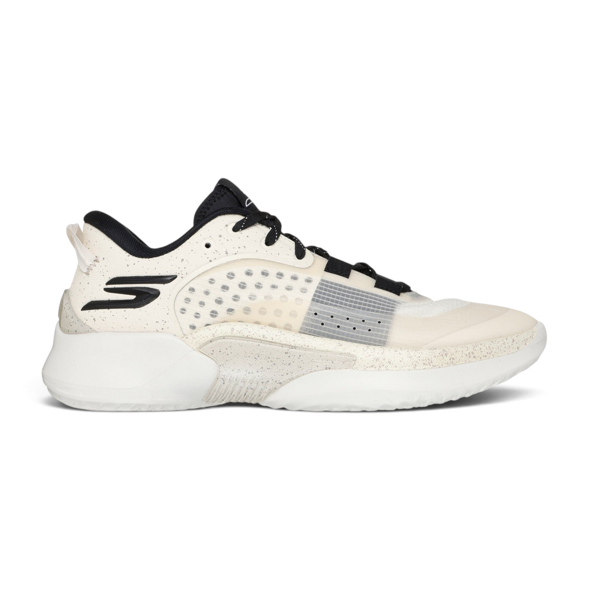 FRG Skechers SKX Resagrip low top basketball shoe in natural and black with mesh upper and traction sole