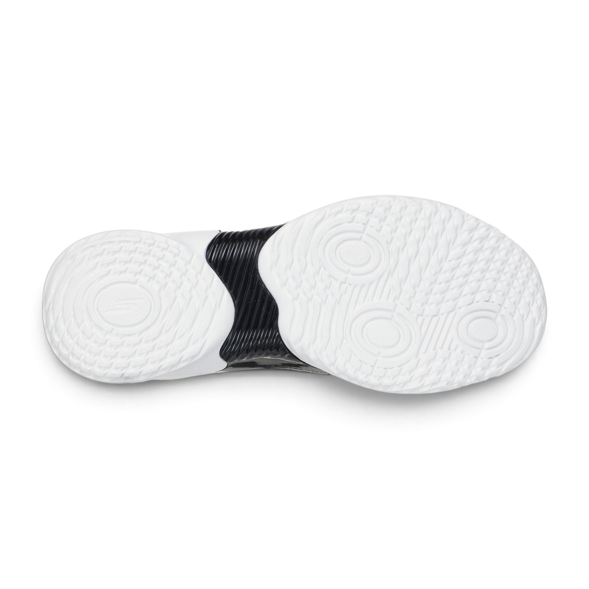 FRG SKX RESAGRIP basketball shoe outsole featuring a white rubber traction pattern and black arch support