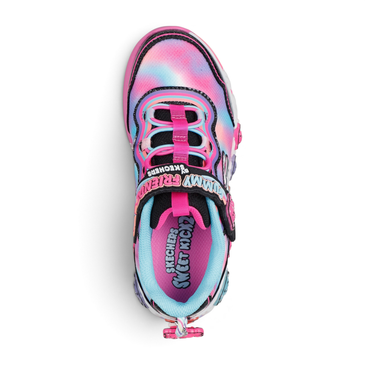 FRG SKECHERS Street Tres-Air Uno Vision-Airy sneaker in vibrant pink and blue tie-dye with hook-and-loop strap