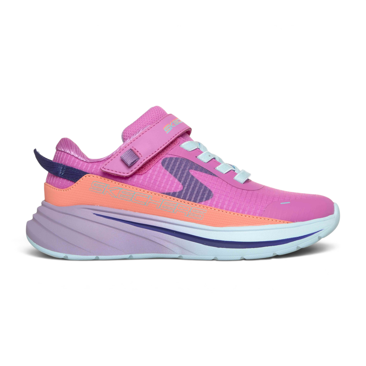 FRG WAVE 92 IMARA LITE kids athletic sneaker in pink and orange with a hook-and-loop strap and thick cushioned sole