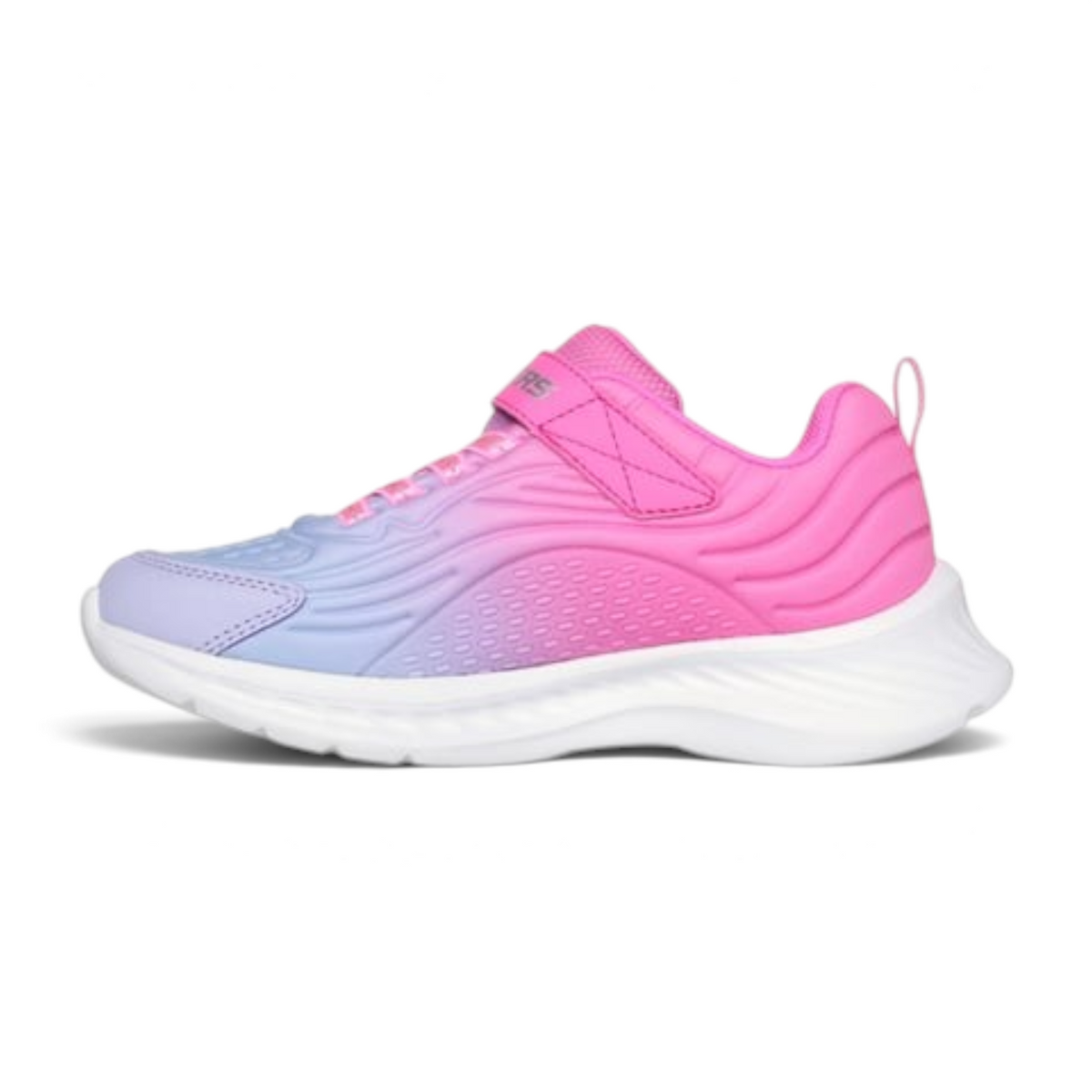 FRG JUMPSTERS-TECH kids sneakers in a pink and purple ombre gradient with a white cushioned sole and velcro strap