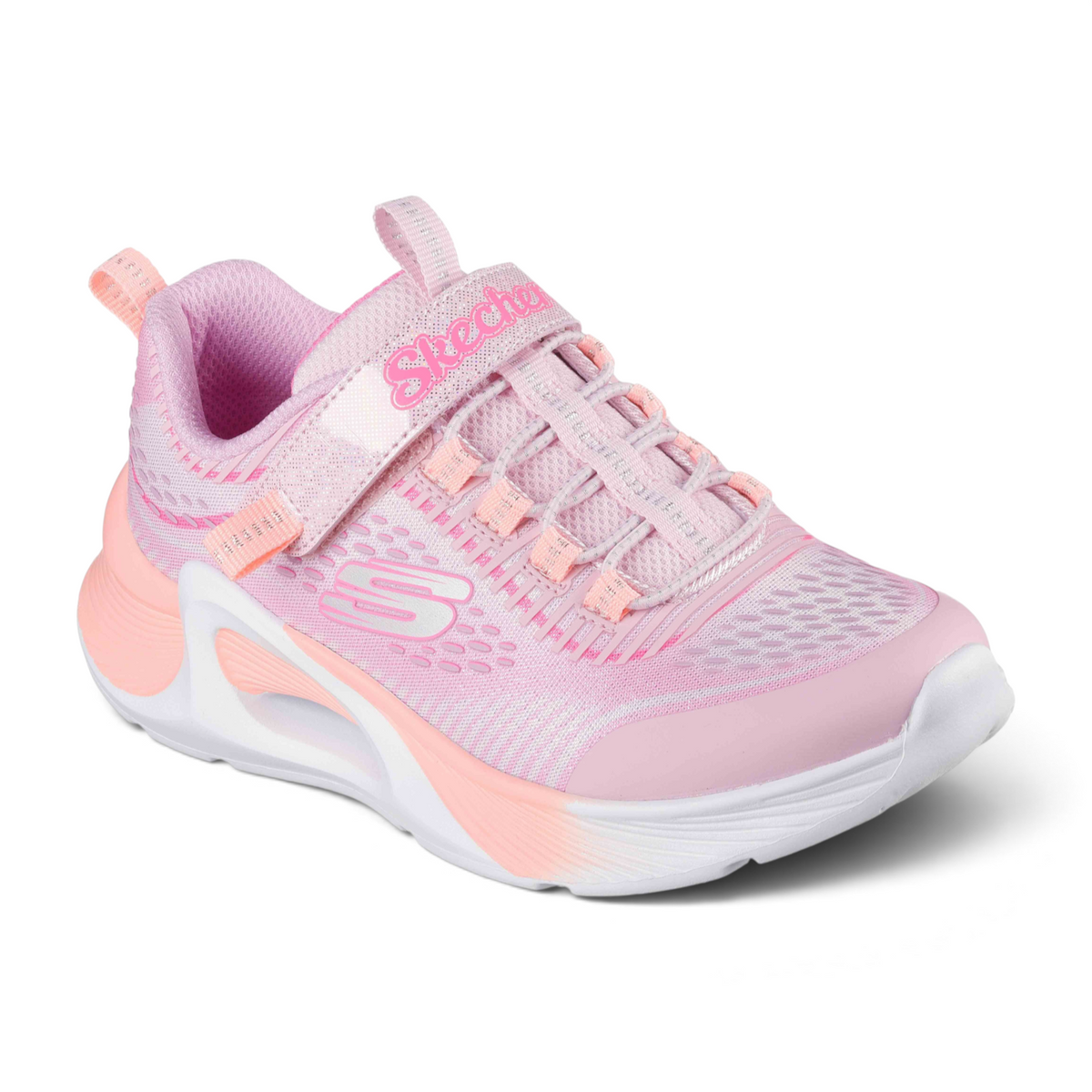 FRG TIDE TECH pink athletic sneaker with mesh upper, hook-and-loop strap, and cushioned white midsole