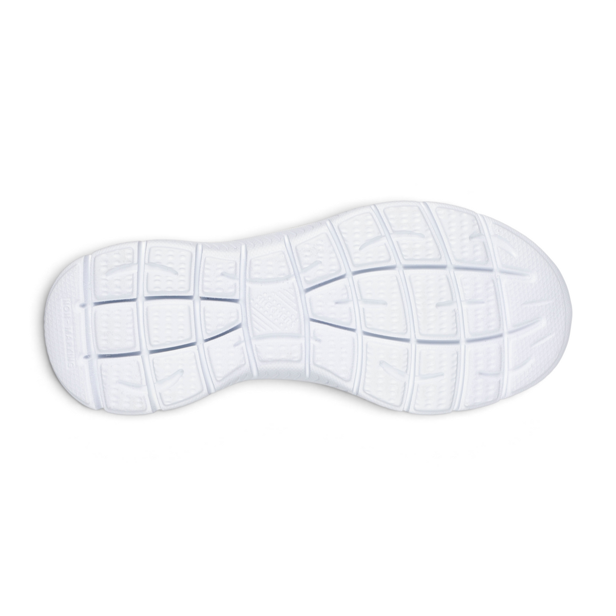 FRG SLIP-INS: SUMMITS white sneaker outsole with a textured non-marking tread pattern for traction