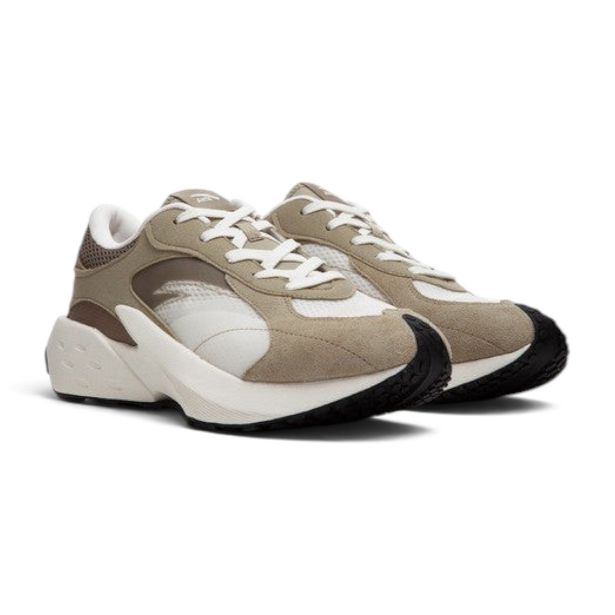 FRG ANTA HERITAGE lifestyle sneakers in beige and white suede with a chunky retro sole and mesh detailing