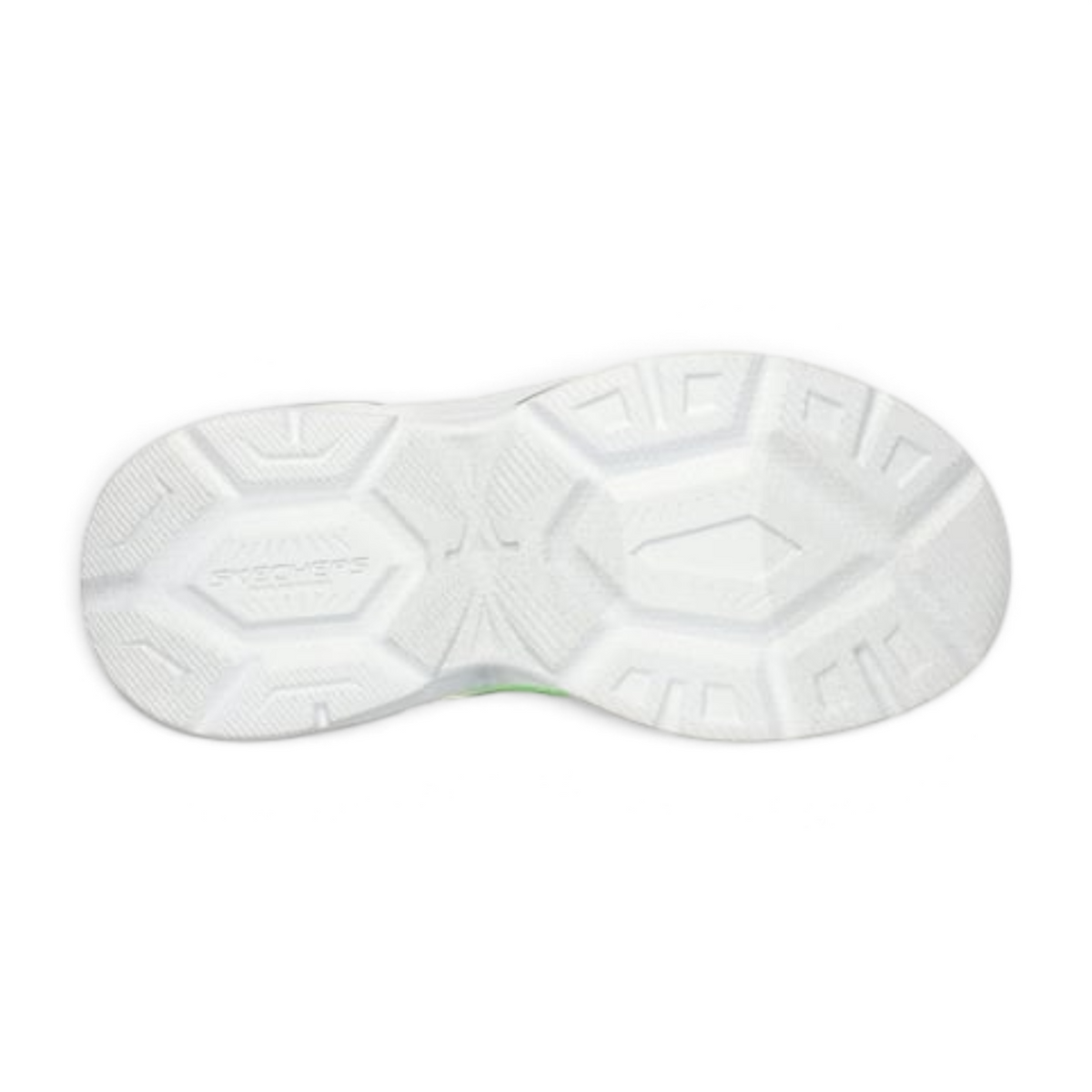 FRG S LIGHTS: PRISMATRONS sneaker featuring a white textured rubber outsole with a geometric grip pattern