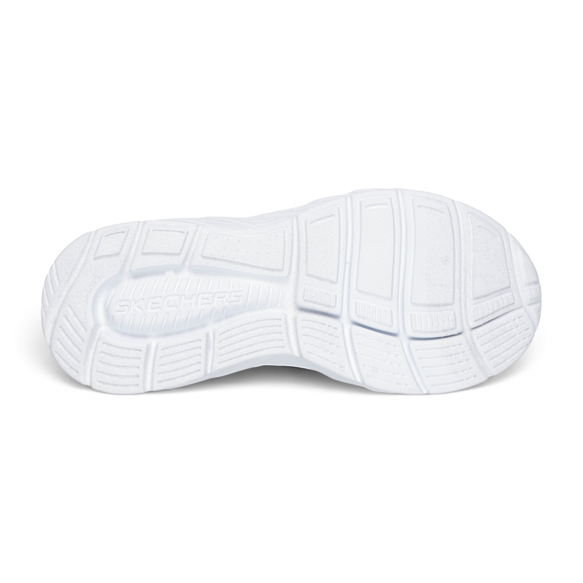 FRG BOUNDLESS white Skechers athletic shoe outsole with textured grip pattern and embossed branding