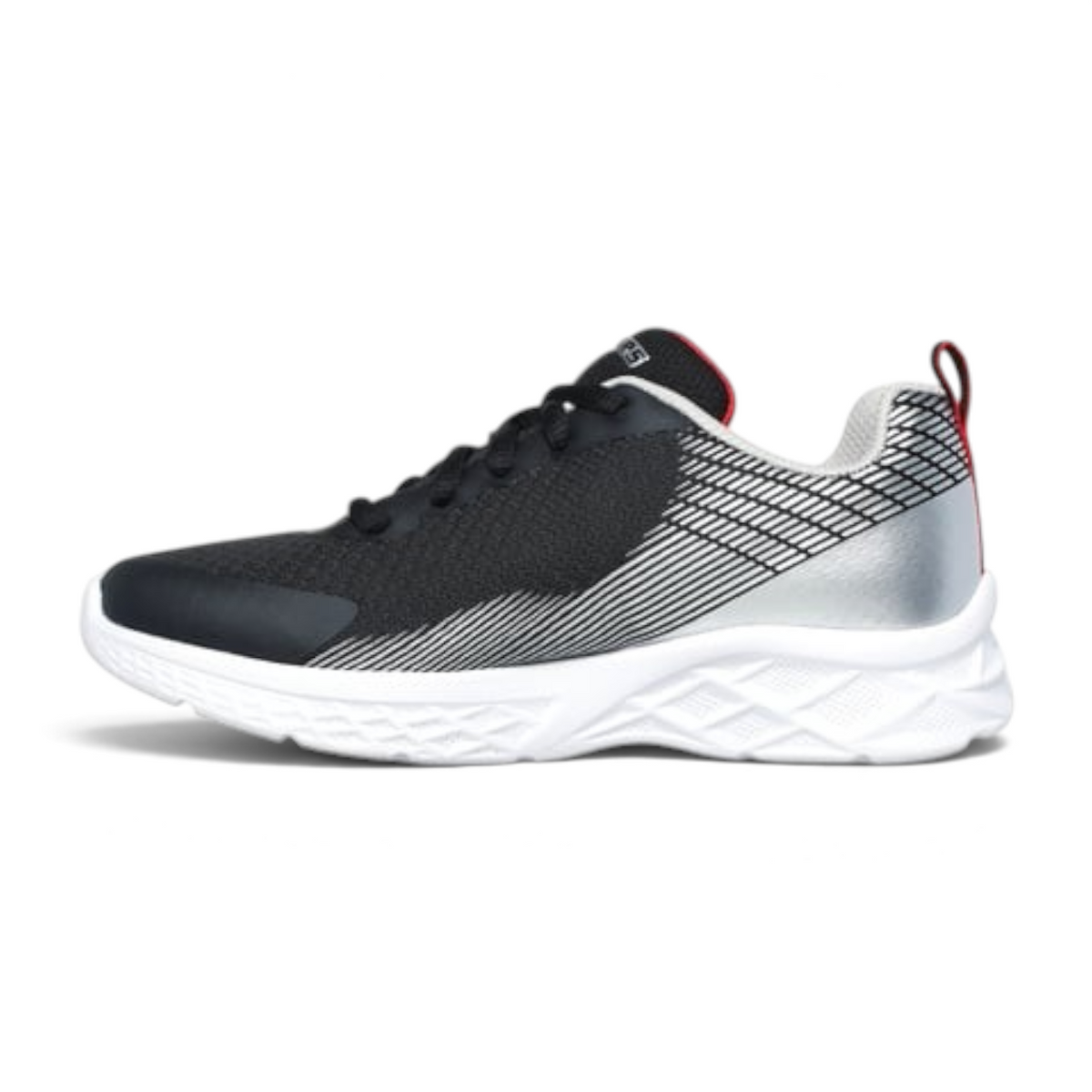 FRG Microspec II Vovrix lightweight black and silver athletic sneaker with a white cushioned sole