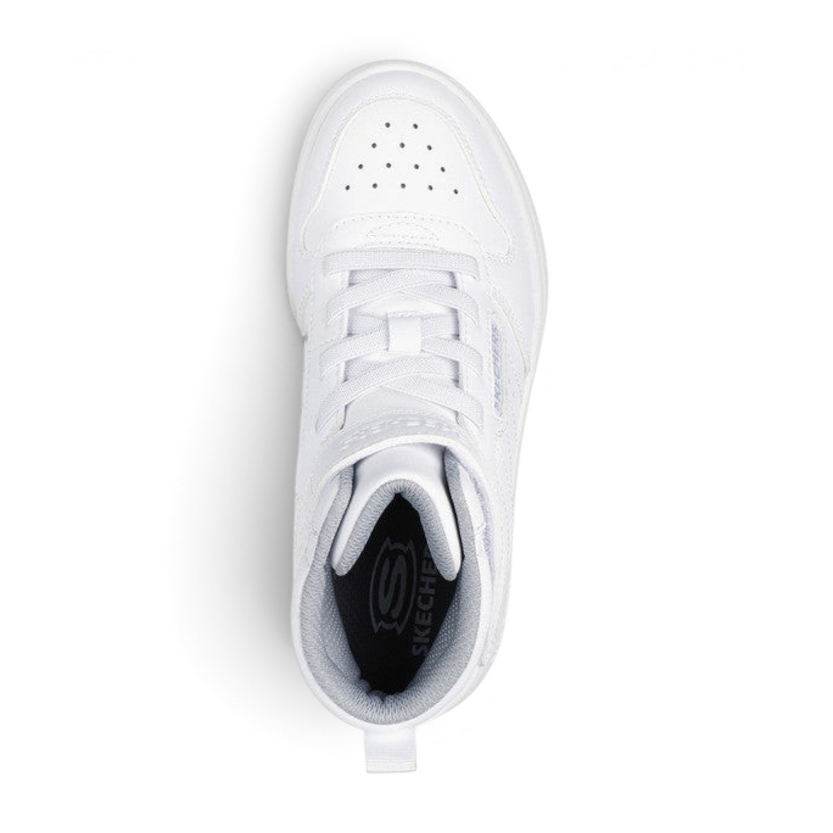 FRG Skechers Quick Street Rapid Avenue kids sneaker in white with lace-up closure and perforated toe detail