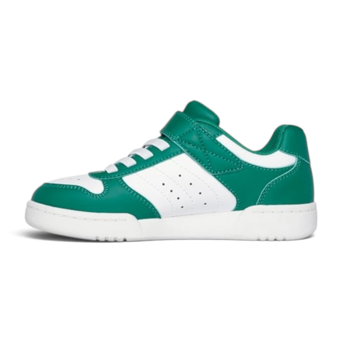 FRG QUICK STREET sneakers in green and white leather with a hook-and-loop strap and perforated side detailing