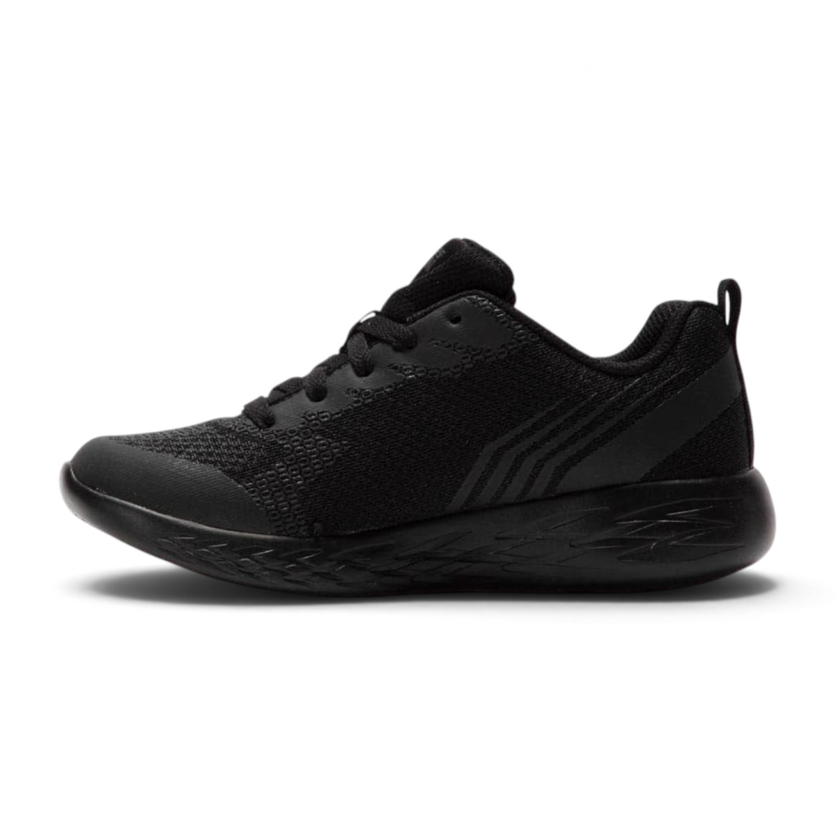 FRG Skechers GO Run 600 Bexor kids black lace-up running shoe with cushioned memory foam insole