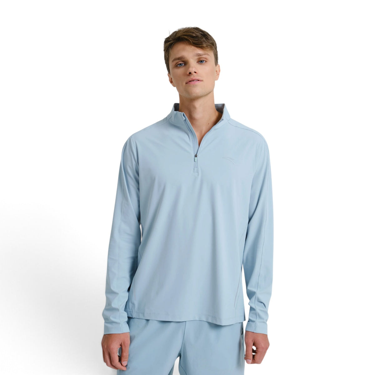 ANTA Zip-Neck Long Sleeve Top - Blue