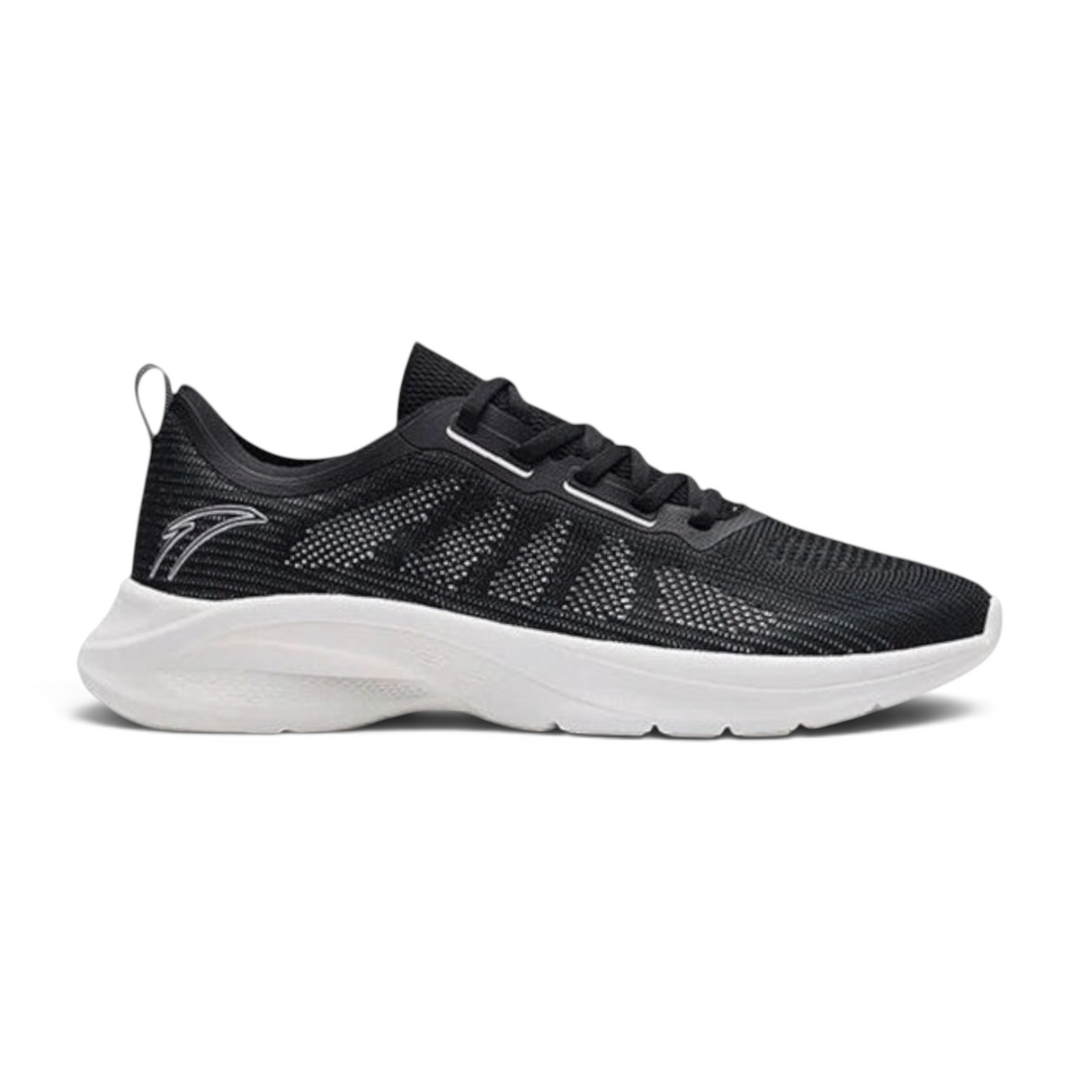 FRG ANTA A-FLASHLITE 3 running shoes in black with breathable mesh upper and responsive white cushioned midsole
