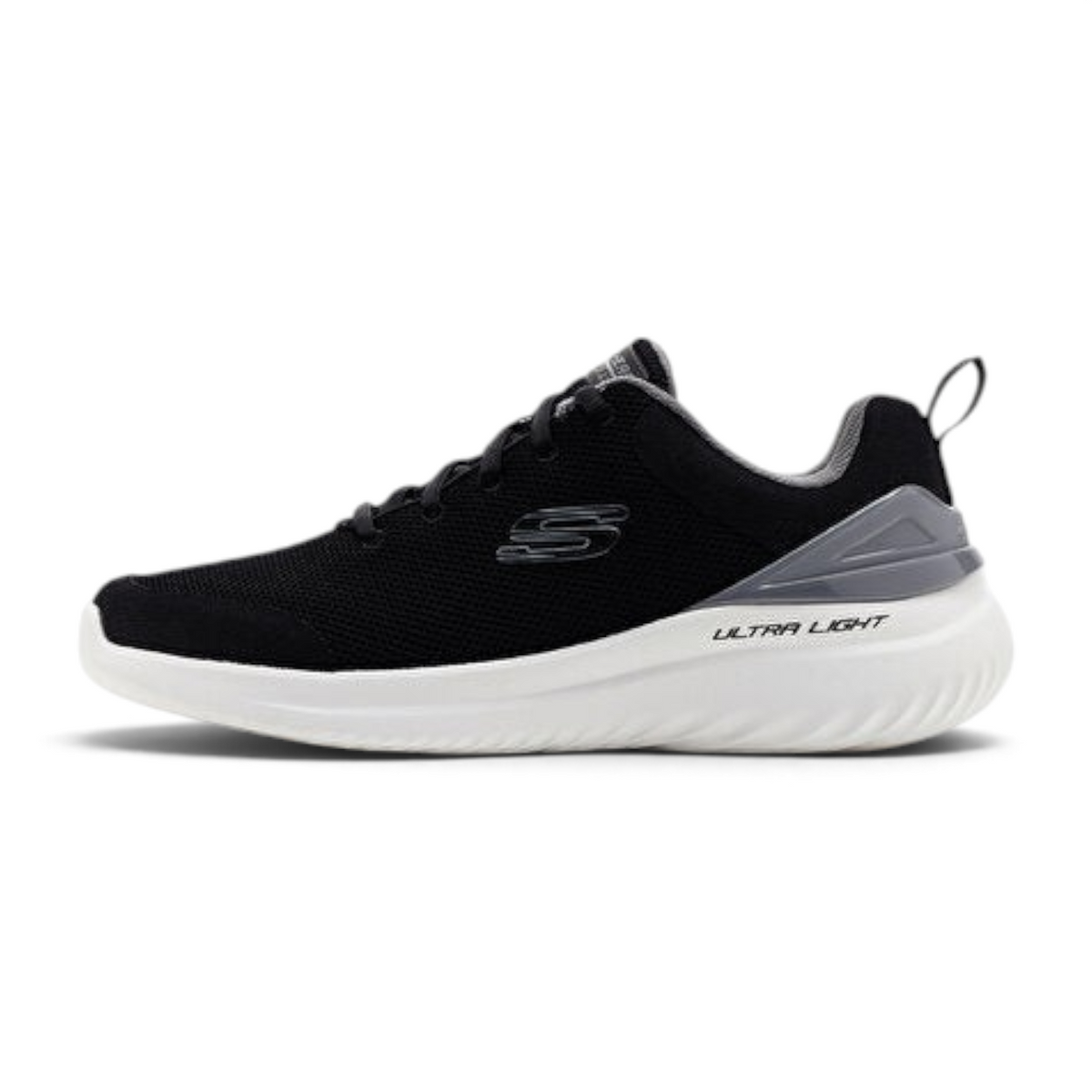 FRG Skechers Comfort Flex Drinn black and white lace-up sports shoe with cushioned ultra light sole