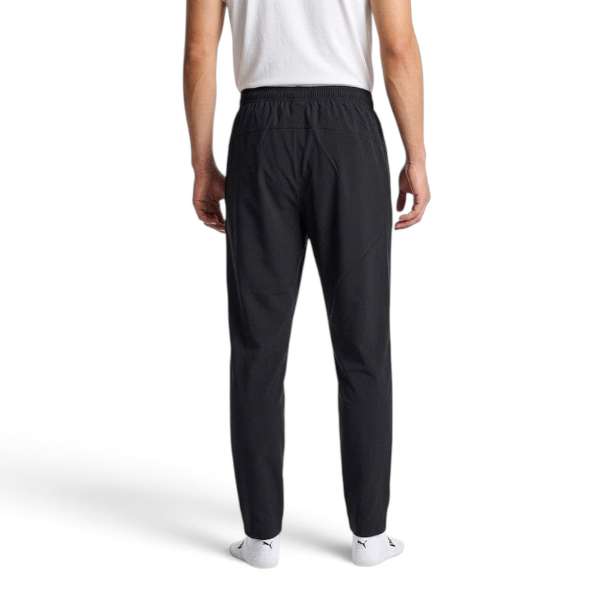 FRG ANTA A-Chill Touch black woven ankle pants for men viewed from the back, featuring a comfortable athletic fit.