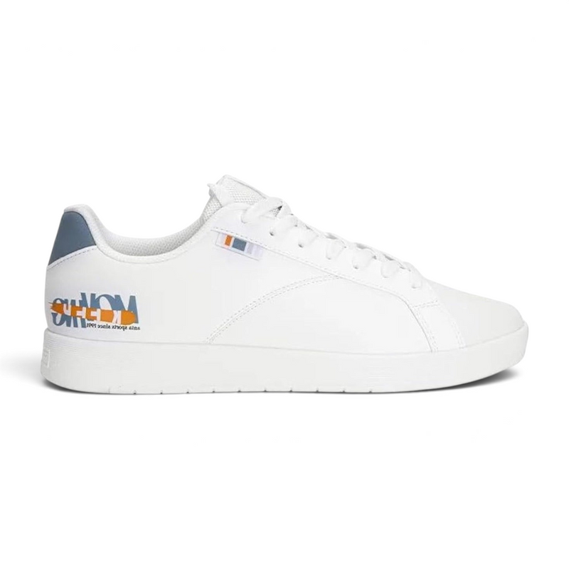 FRG X-GAME SHOES white lifestyle sneakers with colourful graphic side detail and blue heel tab