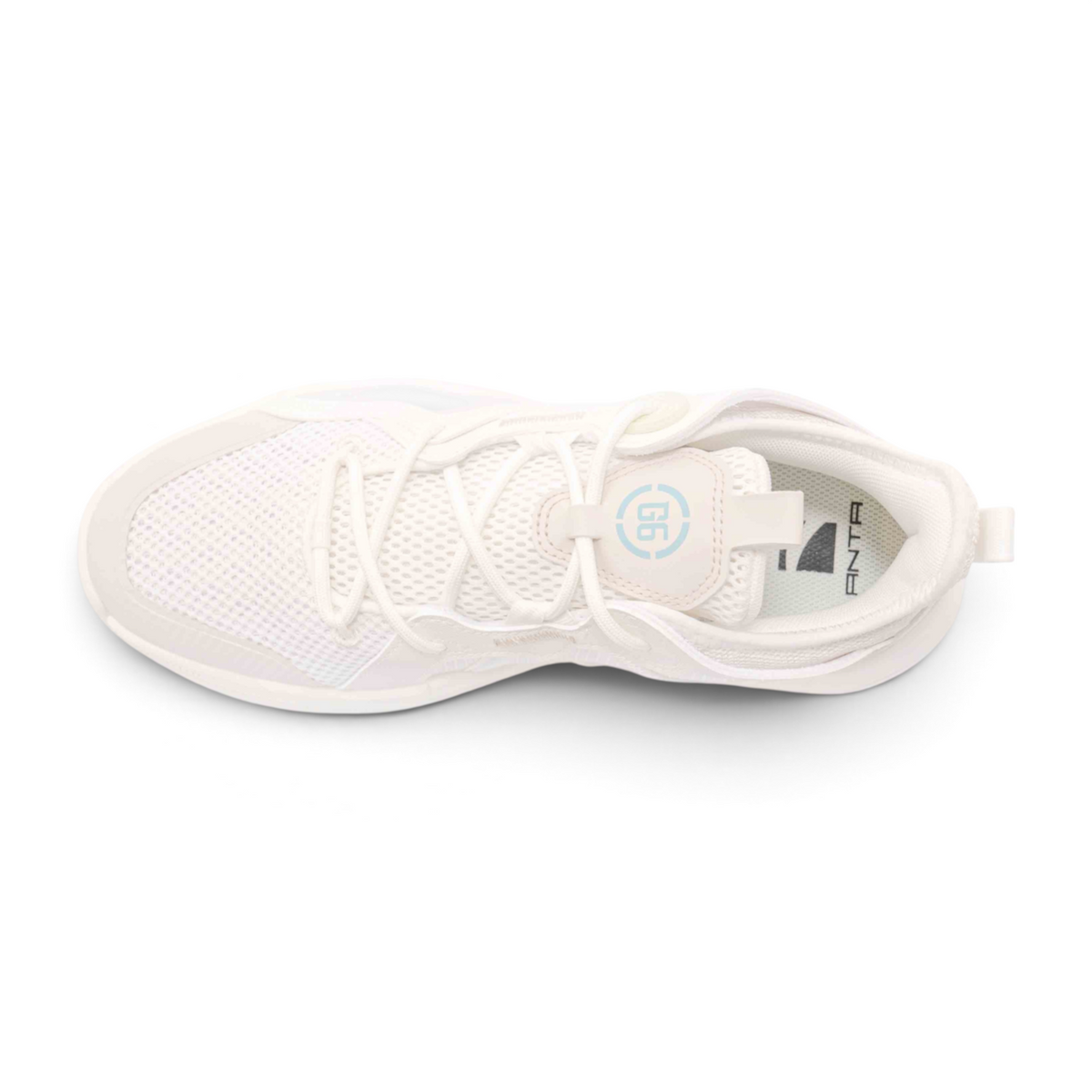 FRG X-GAME SHOES in white mesh with lace-up closure and G6 branding on the tongue, top-down view