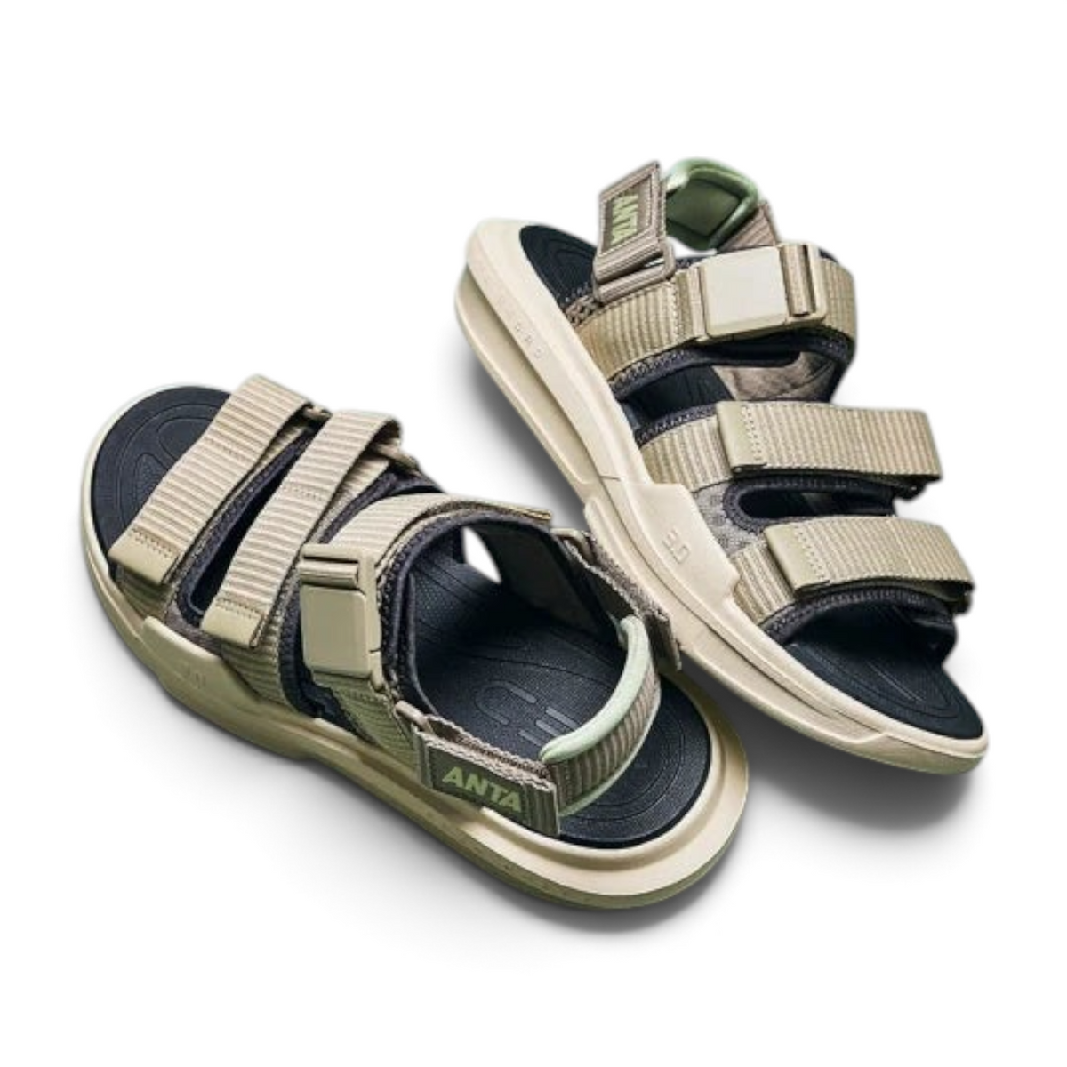 FRG ANTA BADAO brown and beige men's beach sandals with adjustable straps, breathable mesh, and cushioned footbed.