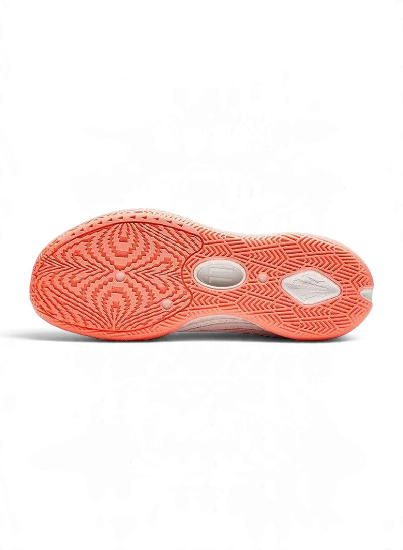 ANTA Men’s KAI Team 1 Basketball Shoes in White/Orange/Neon Blue – product view 5