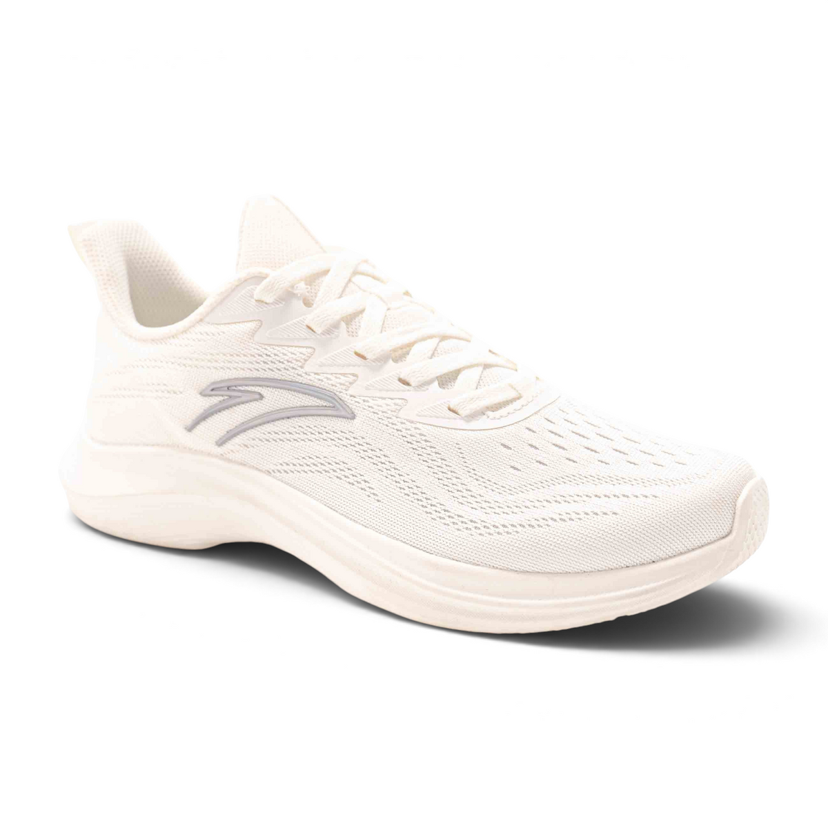 FRG women's white lightweight mesh running shoes with cushioned soles and lace-up closure